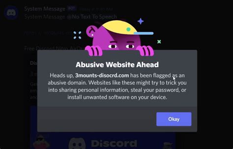 discord warning system|discord system message scam.